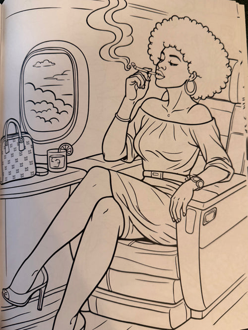 Flower Baddie Coloring Book | Adult Relaxation Coloring